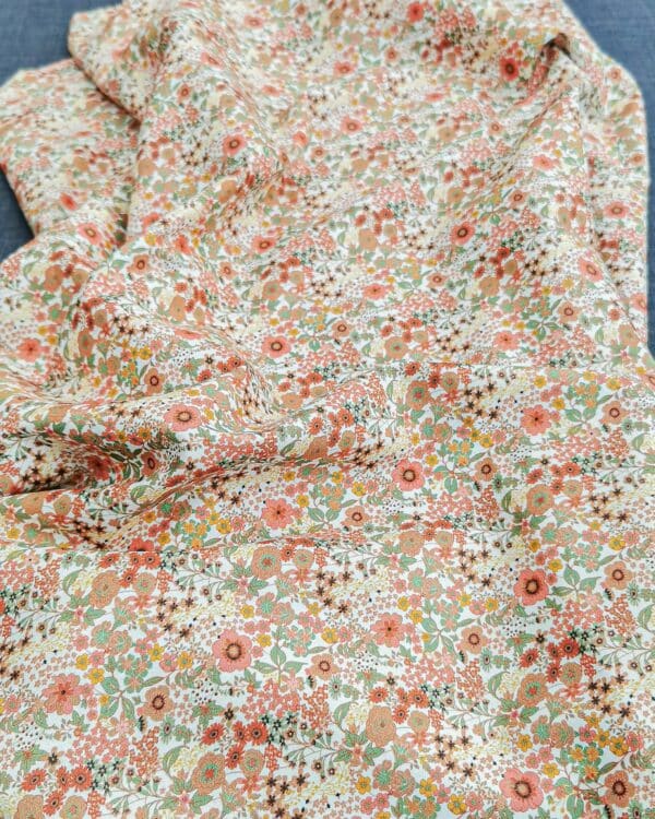 Tissu Style Liberty Marsala Terracotta Vert oeko-tex