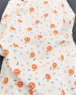 coton motif lion oeko-tex