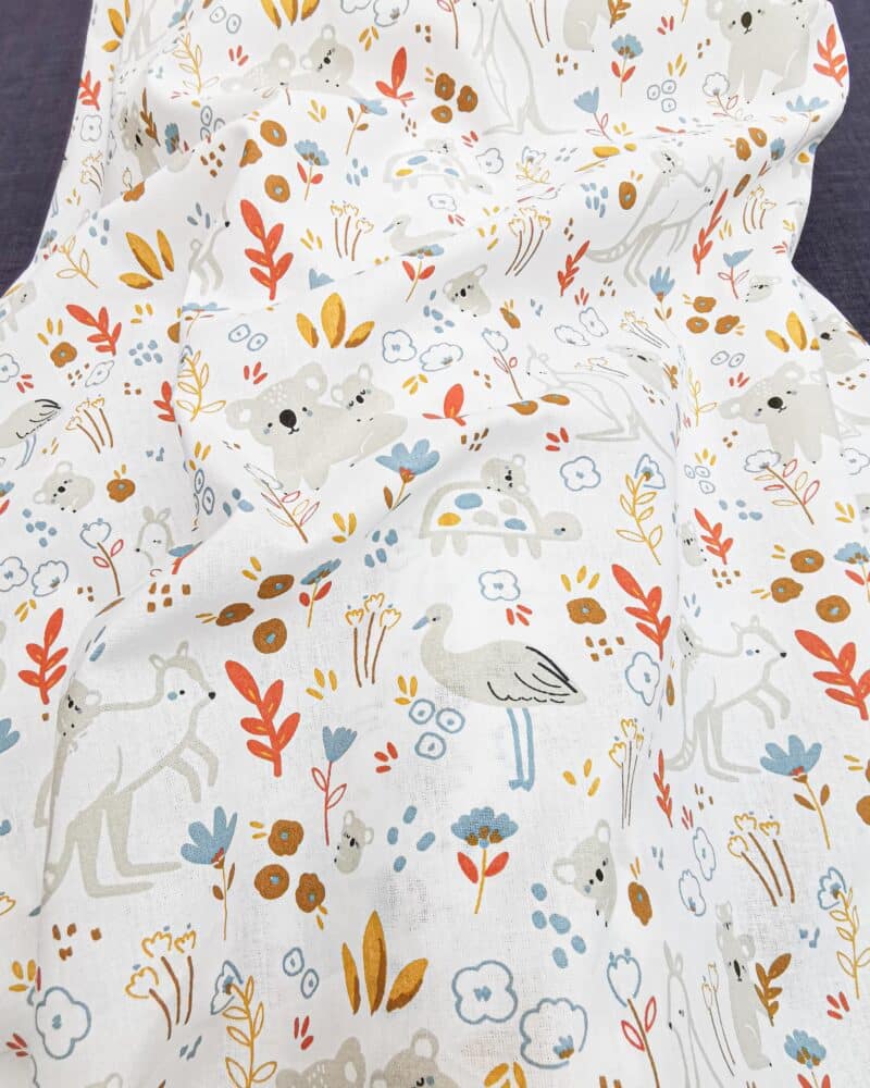 Coton Animaux Sauvages Terracotta