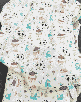 Tissu Coton Raton Laveur et Renard