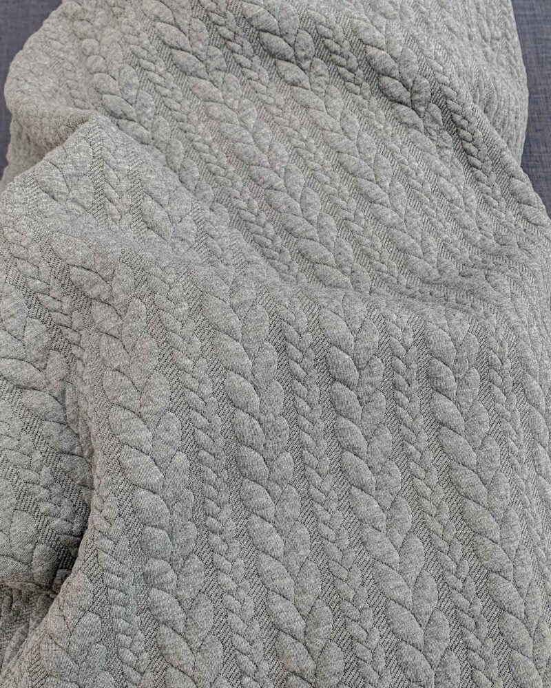 tissu jersey torsadé gris