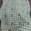 coton motif éventail vert rouge oeko-tex