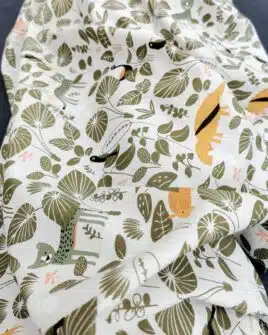 Tissu Coton Motif Tapir Guépard