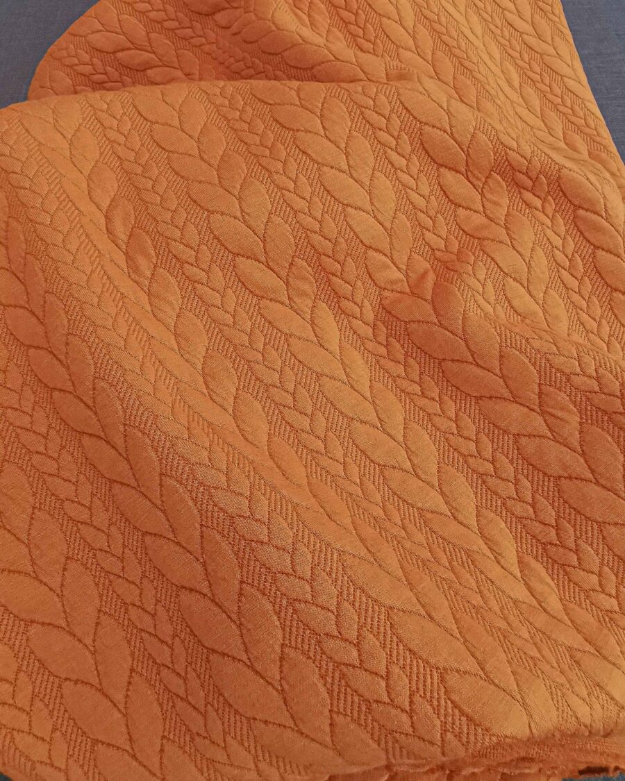 tissu jersey torsadé cognac