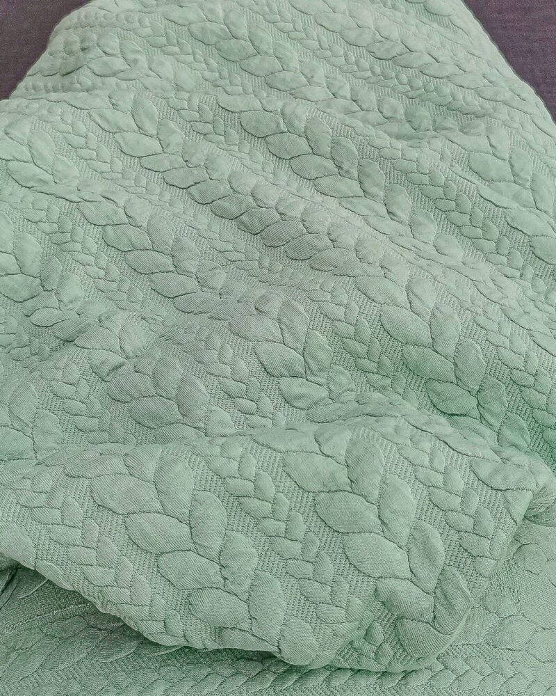 tissu jersey torsadé ton vert menthe