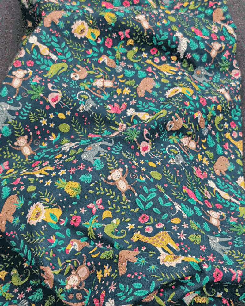 Tissu Coton Animaux Sauvages Multicolore