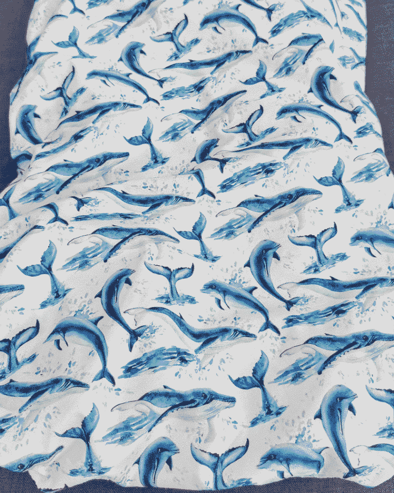 Tissu Jersey Impression Digitale Dauphin et Baleine