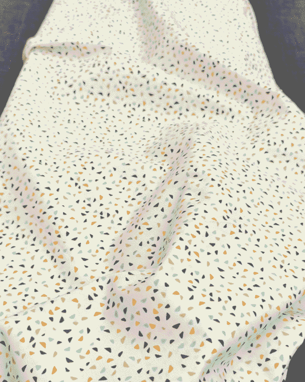 Coton Motif Triangle Moutarde Bleu Chocolat