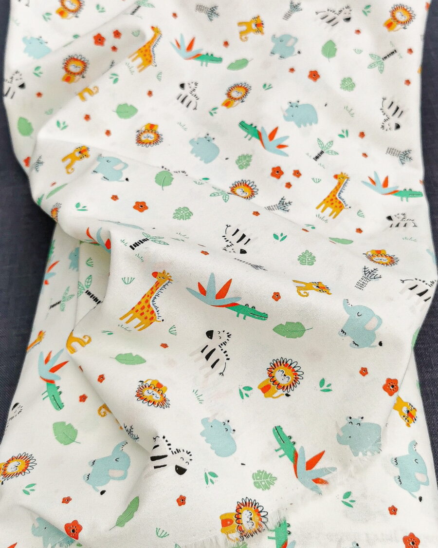 Coton Savane Fond Blanc