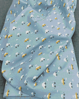 Coton Voiture Fond Bleu