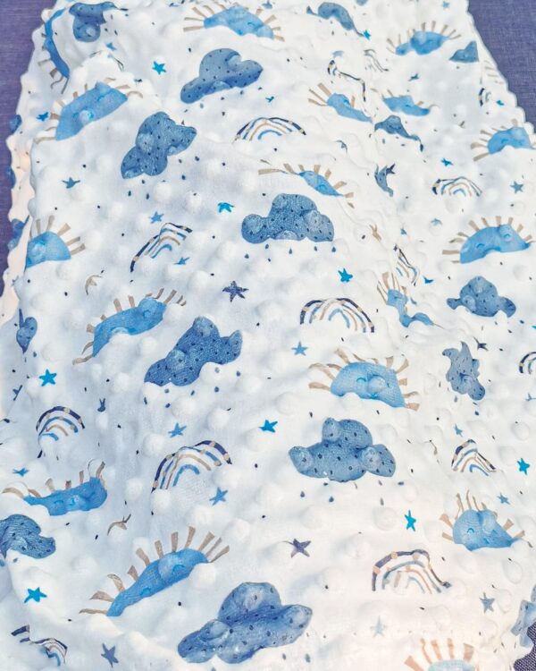 Tissu Minky Imprimé Nuage Bleu