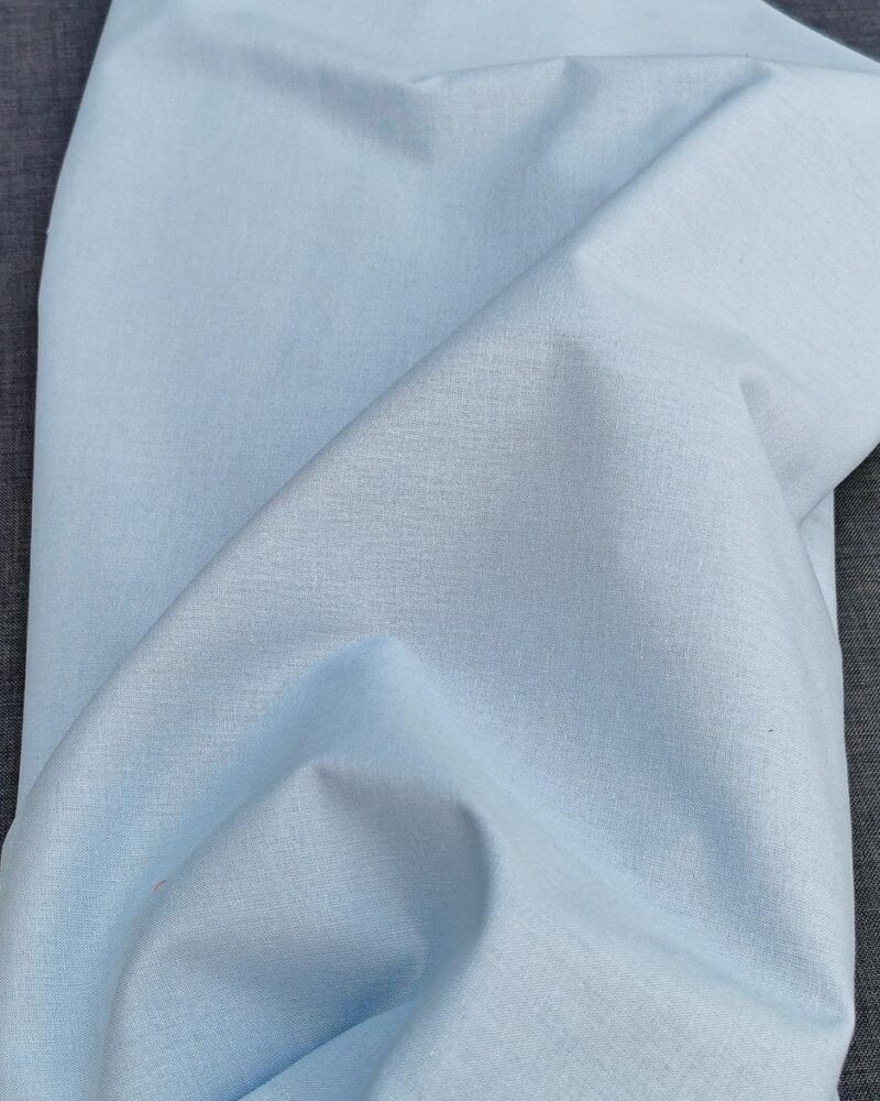 tissu coton uni bleu ciel