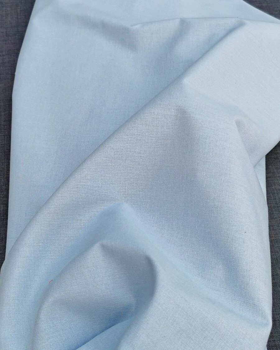 tissu coton uni bleu ciel