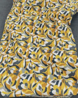 Coton Moutarde Jaune Anthracite Blanc Bio Gots