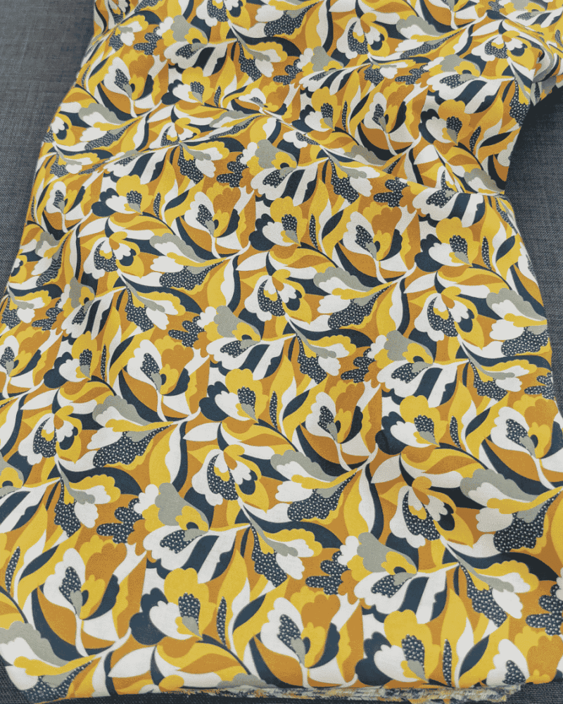 Coton Moutarde Jaune Anthracite Blanc Bio Gots