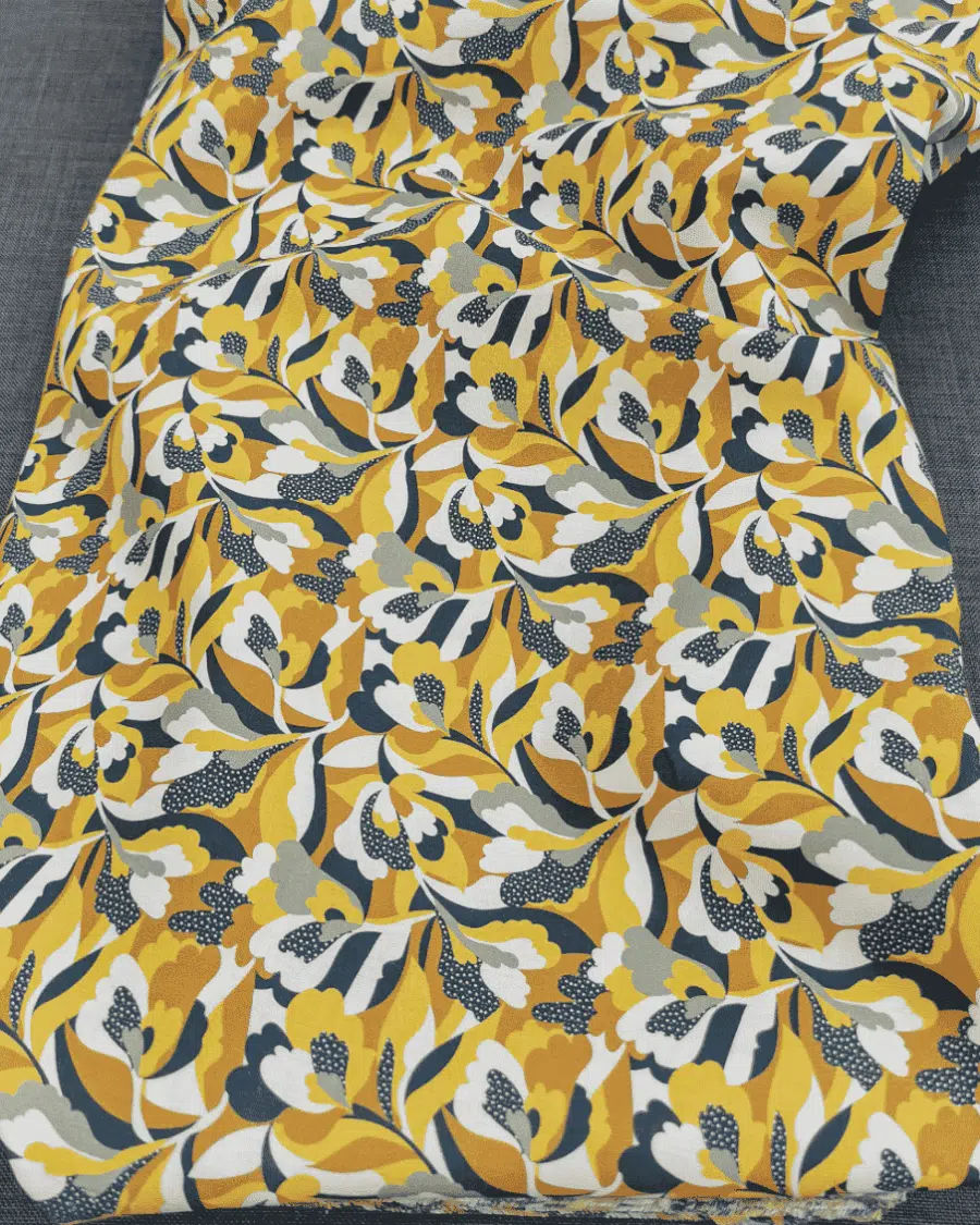 Coton Moutarde Jaune Anthracite Blanc Bio Gots