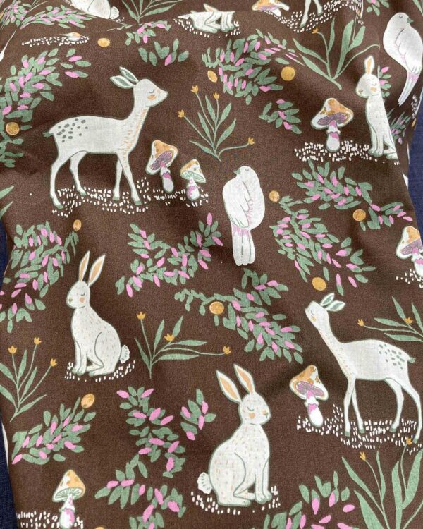 coton biche et lapin fond chocolat