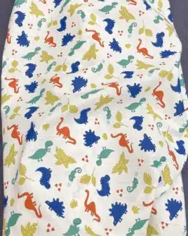 coton imprimé dinosaure multicolore