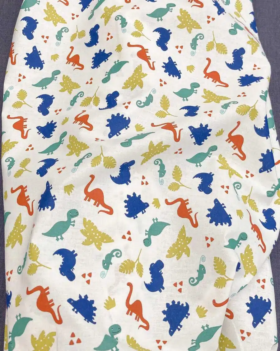 coton imprimé dinosaure multicolore