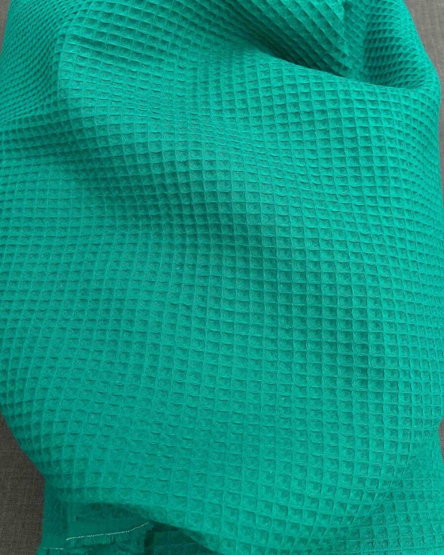 tissu nid d'abeille coloris vert sapin