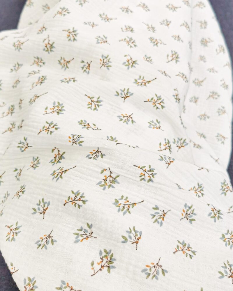 double gaze judy fleuri bleu vert rouille fond blanc
