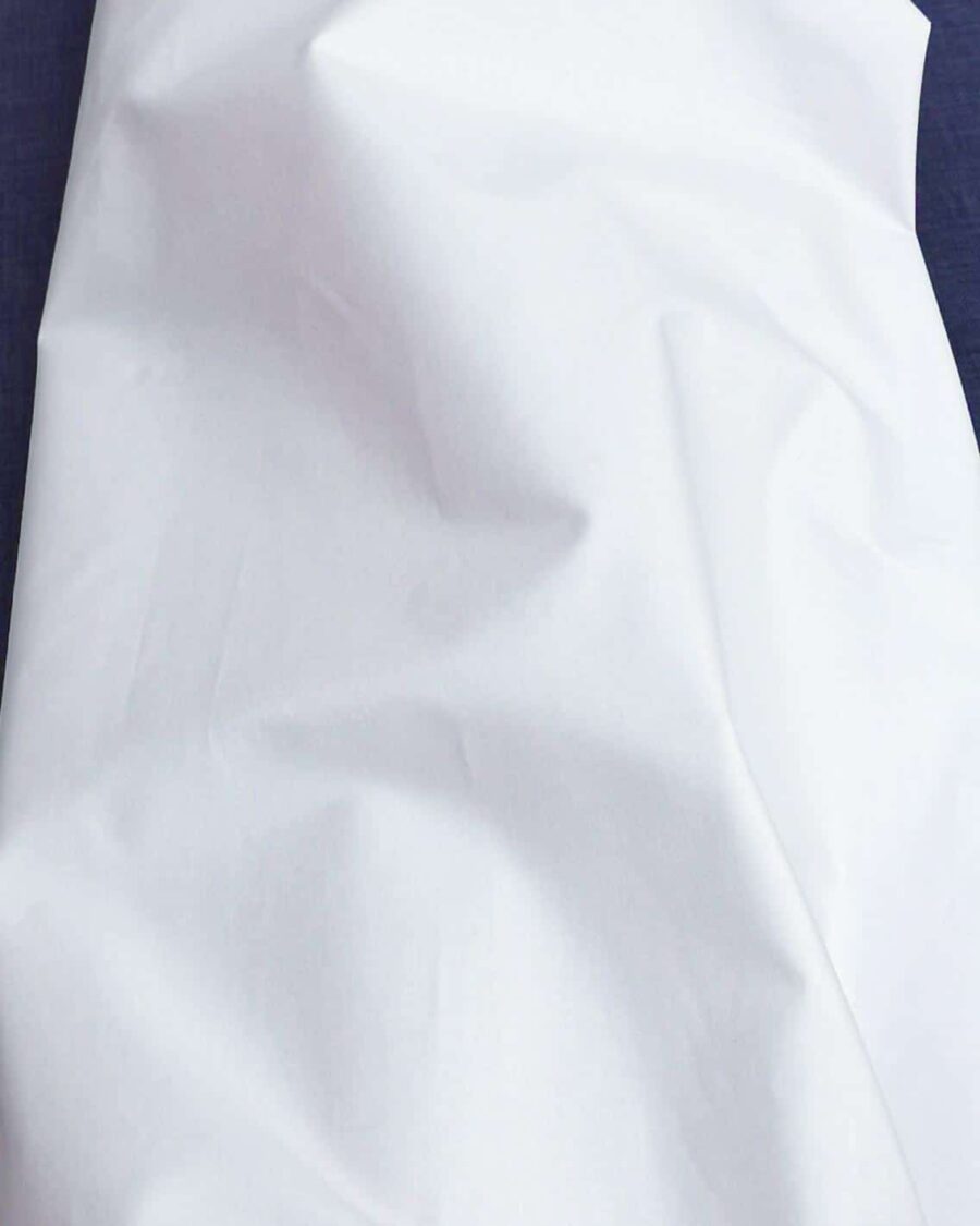 coton enduit uni nacré blanc