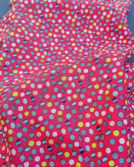 coton motif boule de noël rouge oeko-tex