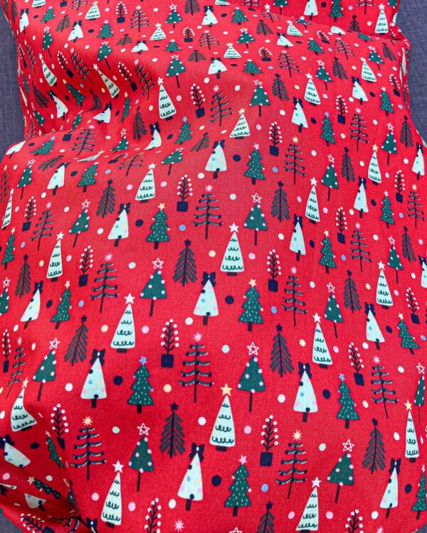 coton sapin de noël rouge