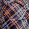 tissu polaire motif tartan écossais bleu et cassonade