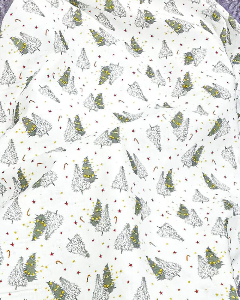 tissu coton sapin de noël biologique gots