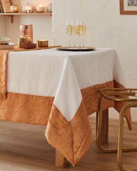 nappe taffetas athenas blanc or