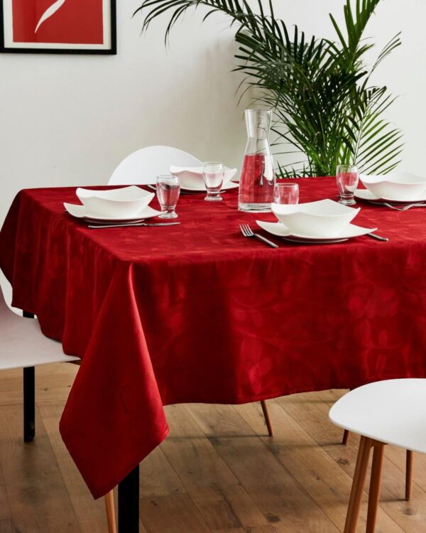 nappe damassé nydel liseron rouge