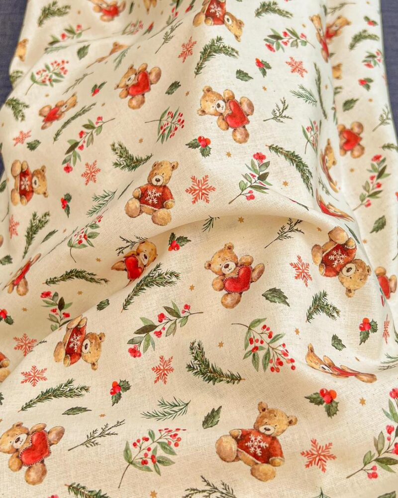 coton ourson et houx de noel biologique