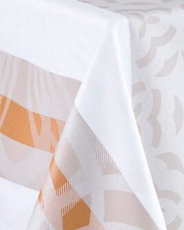 Nappe jacquard enduite Vali gris et camel polyester