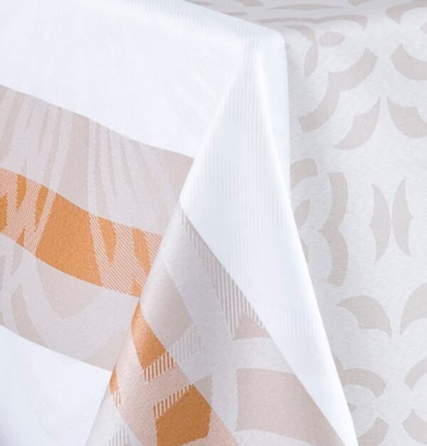 Nappe jacquard enduite Vali gris et camel polyester