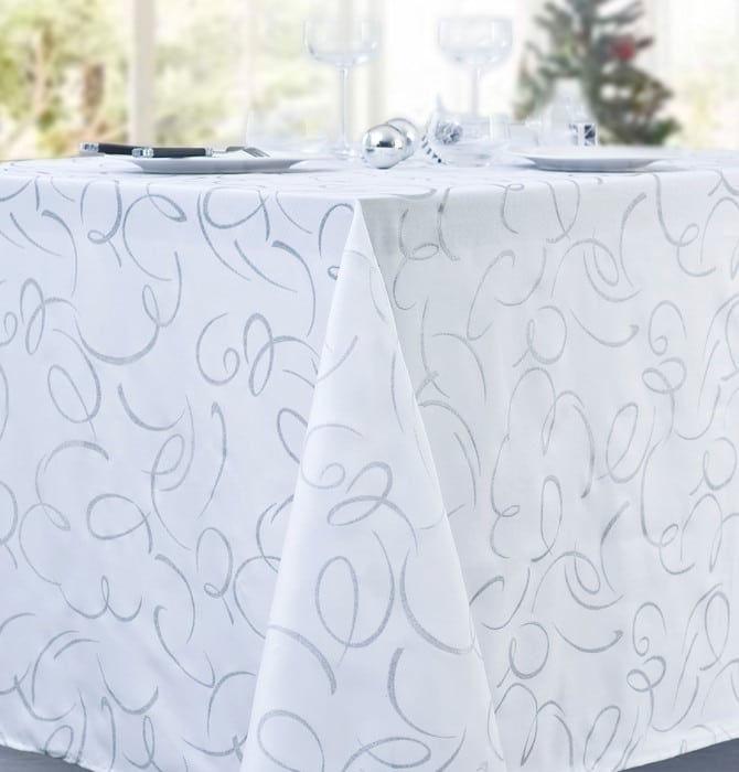 Nappe Protège-Table Caligomme Blanc : Rectangle Rond et Ovale - Tissus et  Nappes Westeel