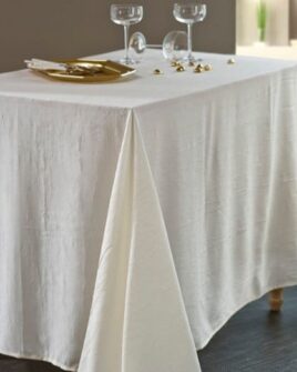 Nappe taffetas froissé naturel en polyester