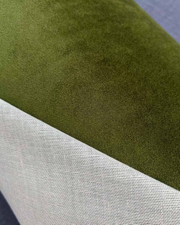 tissu velours ras contrecollé kaki polyester