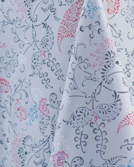 Nappe polyester Falbala motif cachemire rectangulaire