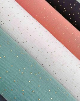 double gaze pois dorés 12 coloris