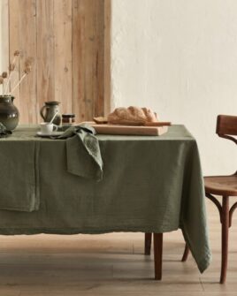 nappe Nydel en chanvre et coton bio kaki GOTS