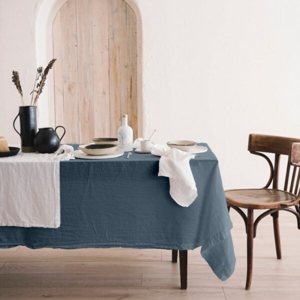 nappe en chanvre nydel et coton bio bleu minéral GOTS