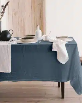 nappe en chanvre Nydel et coton bio bleu minéral