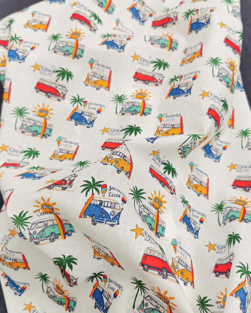 tissu coton motif van