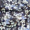 tissu coton poppy fleur bleu fond noir