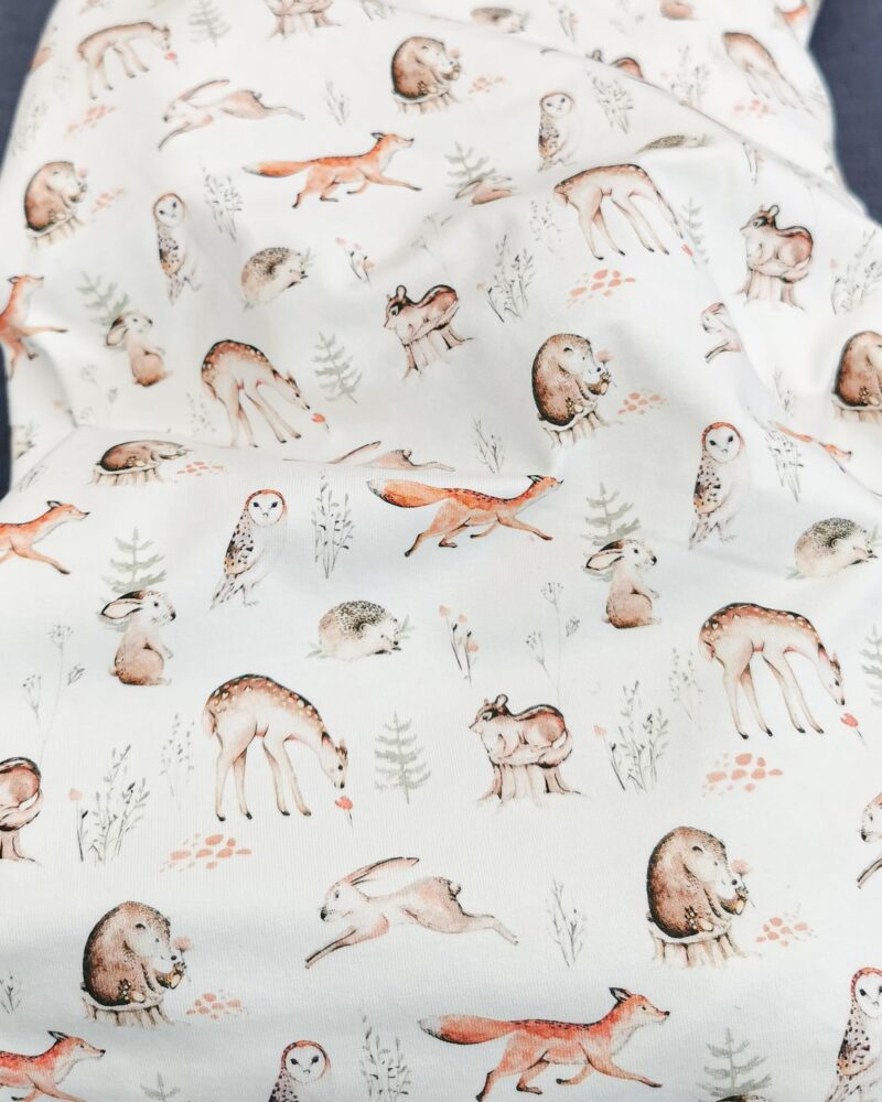 tissu jersey de coton motif animaux sauvages