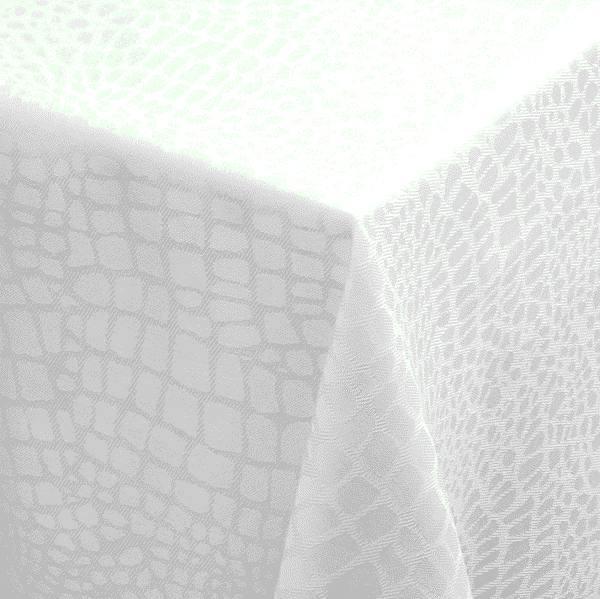 nappe damassée rectange croco blanc