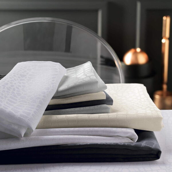 serviettes croco damassée jacquard polyester