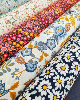 tissu coton enduit Poppy fabrics fleuris
