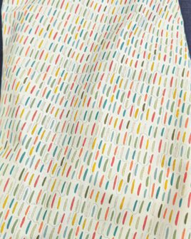 tissu coton bio petit motif multicolore fond blanc